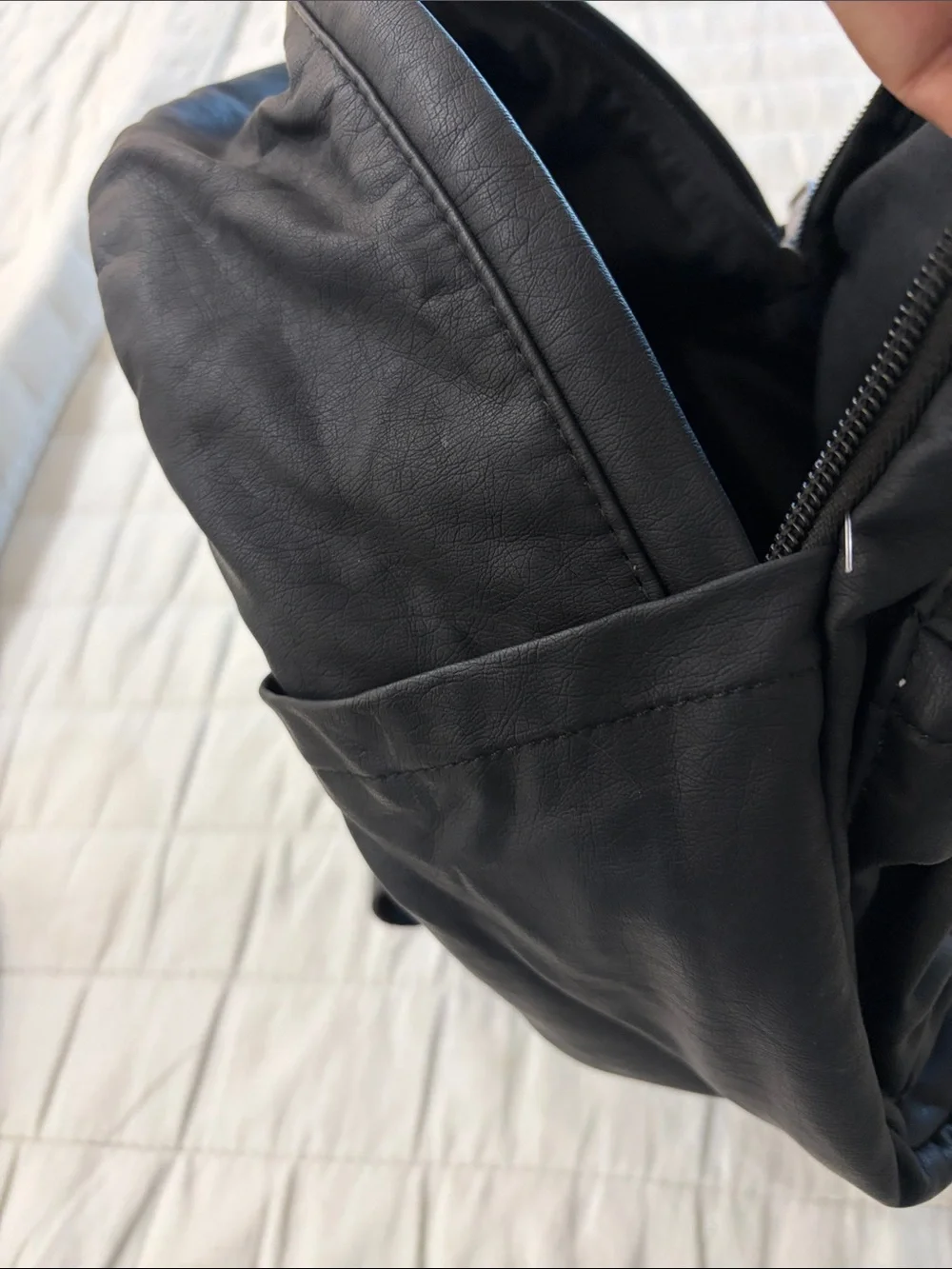 Abercrombie & Fitch Black Faux Leather Mini Backpack